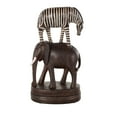 thumbnail image 1 of 9" x 16" Multi Colored Polyresin Stacked Safari Animals Sculpture with Round Base, by DecMode, 1 of 9