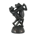 thumbnail image 1 of 9" x 17" Bronze Resin Patina Dancing Frog Sculpture with Rock Base, by DecMode, 1 of 12