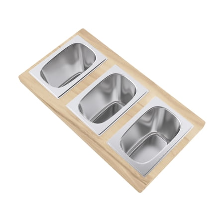 9 x 17 Condiment Serving Board with 3 Bowls