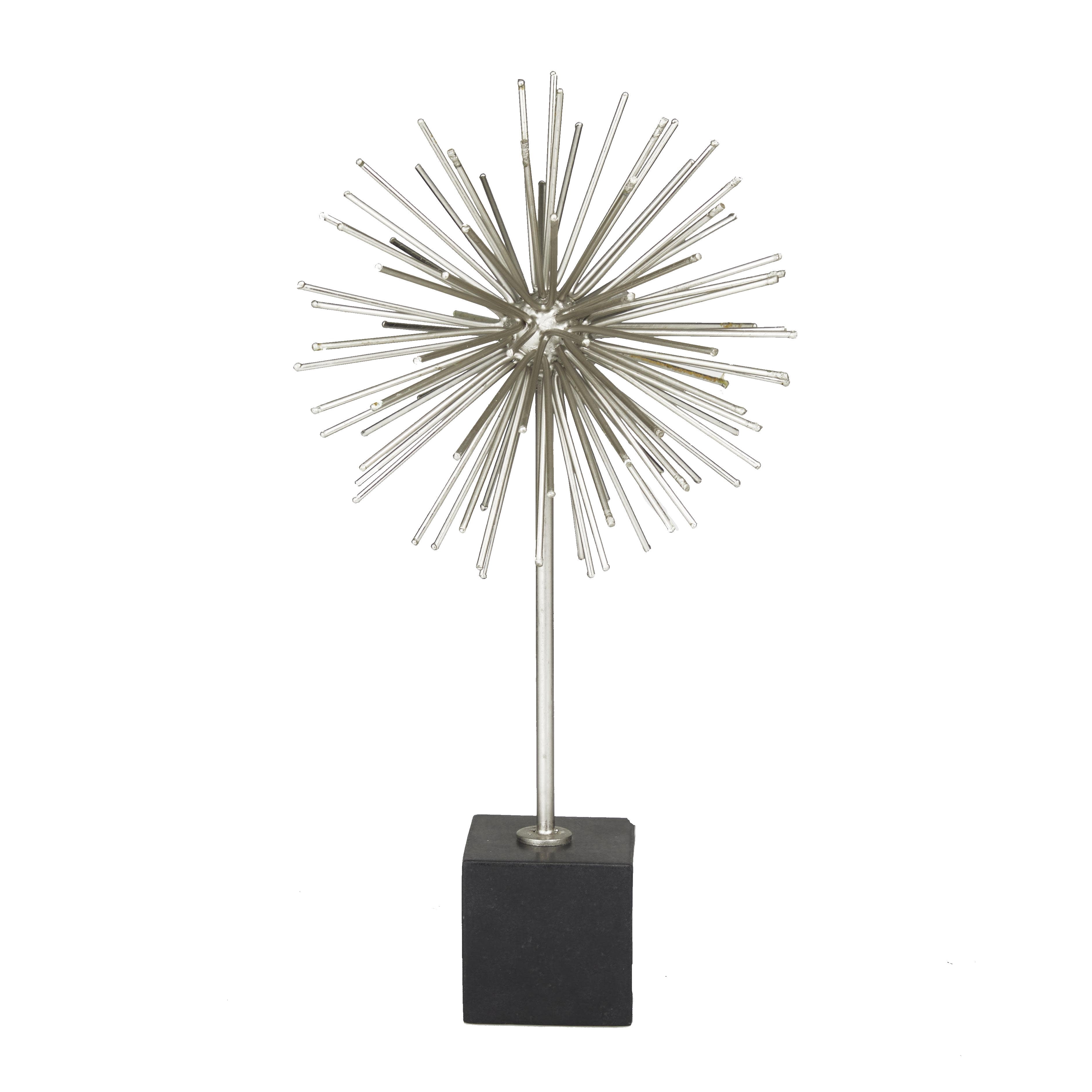 CosmoLiving by Cosmopolitan Marble Contemporary Sculpture, Silver, 1-Piece