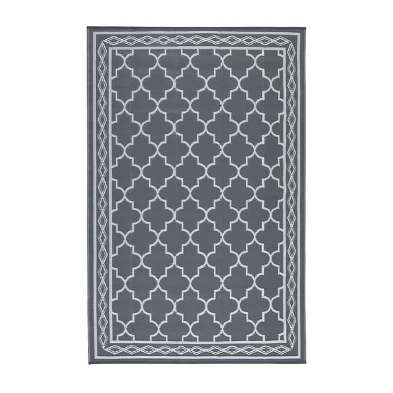 9 x 18 ft(actual size) Plastic Gray and White Rectangular Beach Front ...