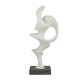 thumbnail image 1 of 9" x 20" White Polystone Abstract Sculpture with Black Base, by DecMode, 1 of 7