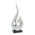 thumbnail image 1 of 9" x 21" Silver Ceramic Abstract Sculpture with Black Base, by DecMode, 1 of 16