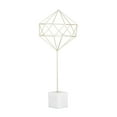 thumbnail image 1 of 9" x 22" Gold Marble Geometric Sculpture with Marble Base, by CosmoLiving by Cosmopolitan, 1 of 8