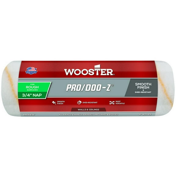 Wooster 9" Paint Roller Cover, 3/4" Nap, Woven Fabric RR644 9
