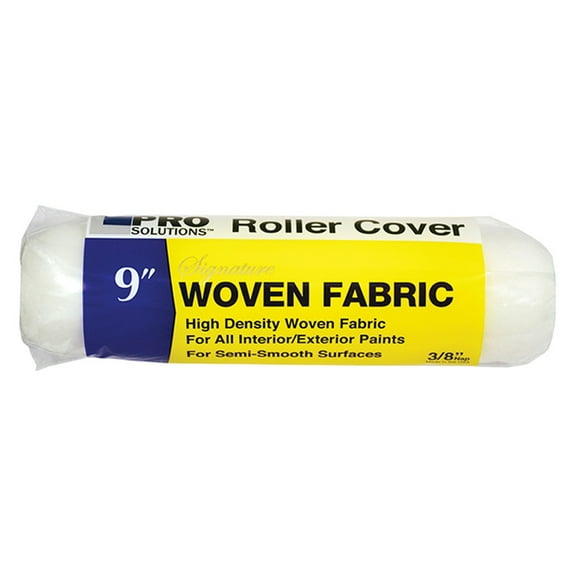 9" x 3/8" Nap Pro Solutions 31038 Signature, White Woven Roller Cover