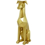 9" x 30" Gold Polystone Cubist Dog Sculpture, by The Novogratz