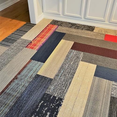9" x 36" Assorted Carpet Tile Peel and Stick 16 Planks- 36sqft$$Tools & Hardware Other