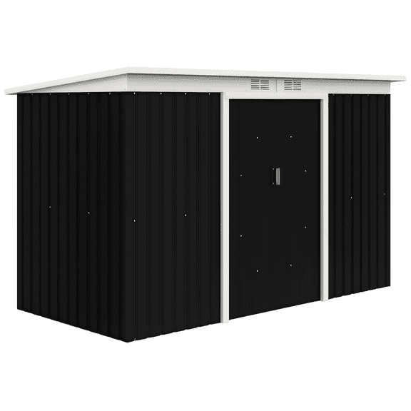 9' x 4' Metal Outdoor Storage Shed, Tool House with Double Lockable Doors for Backyard, Patio, Lawn, Garage, Dark Gray
