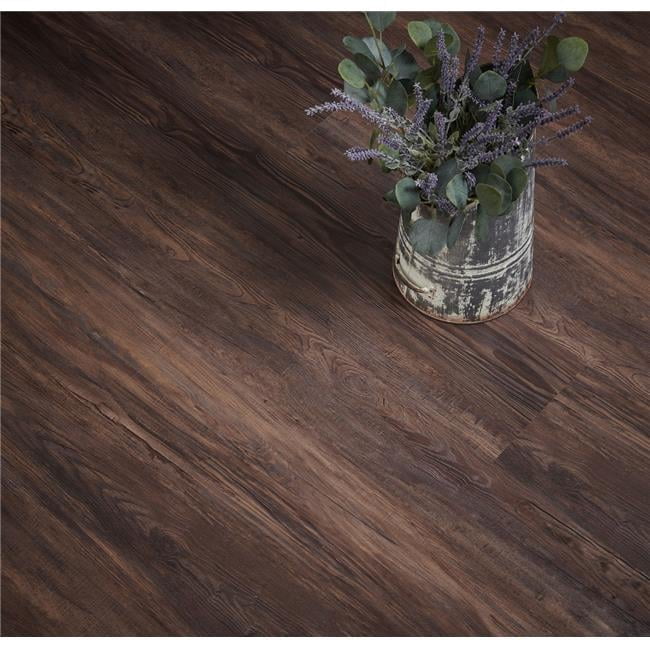 9 x 47.9 in. Flexxfloor Sierra Nevada Vinyl Plank Flooring, Dark Brown