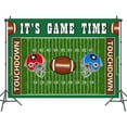 thumbnail image 1 of 9 x 6 ft Football Backdrop Photography Rugby Party Background Touch Football Down Backdrop American The USA Football Field Photo Banner Boys Kids Party Football Decoration Supplies, 1 of 5