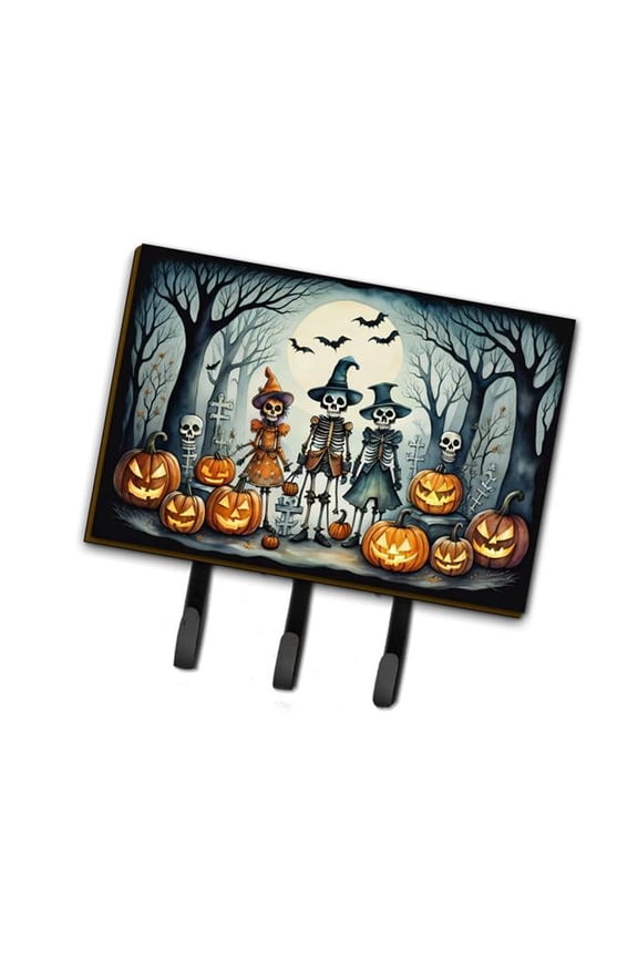 9 x 6 in. Unisex Calacas Skeletons Spooky Halloween Leash or Key Holder