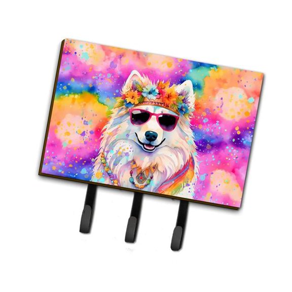 9 x 6 in. Unisex Samoyed Hippie Dawg Leash or Key Holder