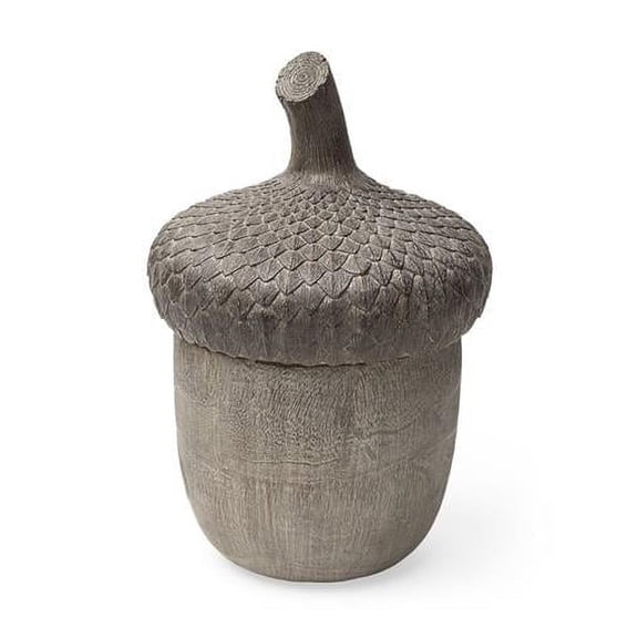 9 x 6 x 6 in. Brown Resin Acorn Shaped Decorative Box