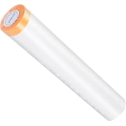 9 x 65 Feet Plastic Drop Cloth Plastic Sheeting with Masking Tape,Waterproof Protective Masking Film,Prevent Dust Paint for Car,Furniture,Carpet,Floor,1 Pack