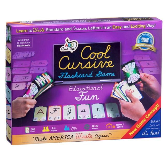 9 x 7 x 1.5 in. ABC Cool Cursive Flash Card Game - Walmart.com