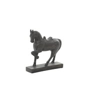 9" x 9" Brown Polystone Horse Sculpture, by DecMode