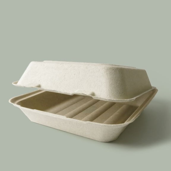 9" x 9" Farmer's Fiber Collection Compostable Clamshell, 200/cs