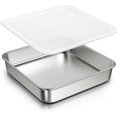 9 Pan 9 x 9-Inch Baking Pan with lid, 304 Stainless Steel Square Cake Pan ...