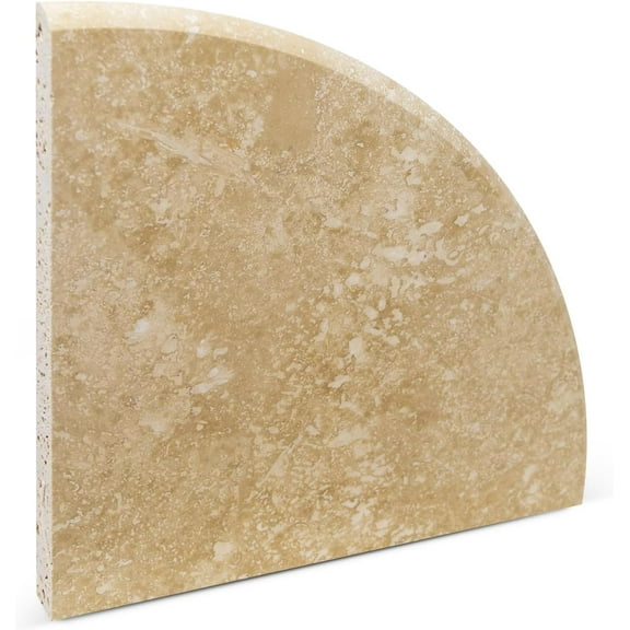 9'' x 9'' x 0.75 Thickness Premium Marble Corner Shelves for Bathroom Wall (Light Travertine)