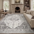 thumbnail image 1 of FEELHOME 9'x12' Area Rug Machine Washable Soft Vintage Distressed Non Slip Carpet for Living Room Bedroom Dining Room Gray, 1 of 7