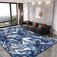 thumbnail image 1 of Cozylore 9'x12' Area Rugs for Living Room Artistic Style Modern Rug Soft Low Pile Non Slip Carpet Machine Washable Indoor Rug for Bedroom Dining Room Office, Dark Blue, 1 of 7