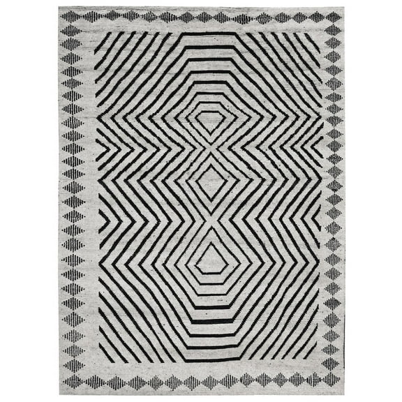 9'x12'Beige Pure Wool Hand Knotted Traditional Design Oriental Rug_11