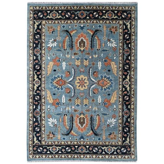 9'x12'Beige Pure Wool Hand Knotted Traditional Design Oriental Rug_4