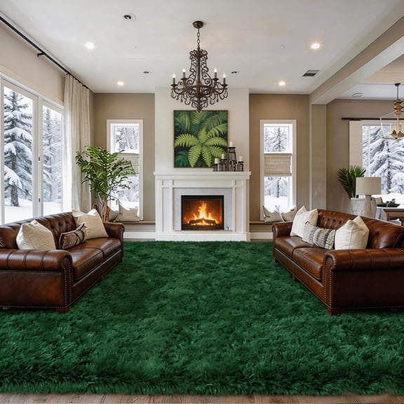 9'x12' Soft Rug Indoor Modern Fluffy Area Rugs for Living Room Bedroom Carpet Home Decor,Green