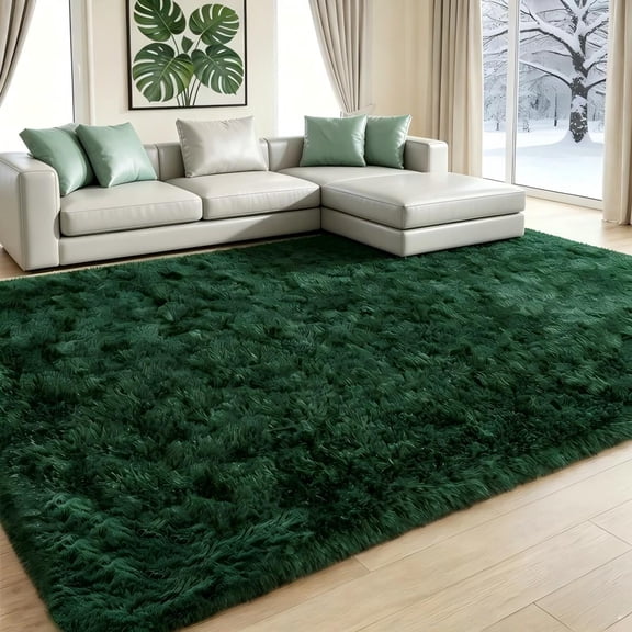 9'x12' Soft Rug Indoor Modern Fluffy Area Rugs for Living Room Bedroom Carpet,Green