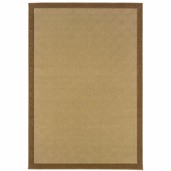9â€™x13â€™ Beige and Brown Plain Indoor Outdoor Area Rug