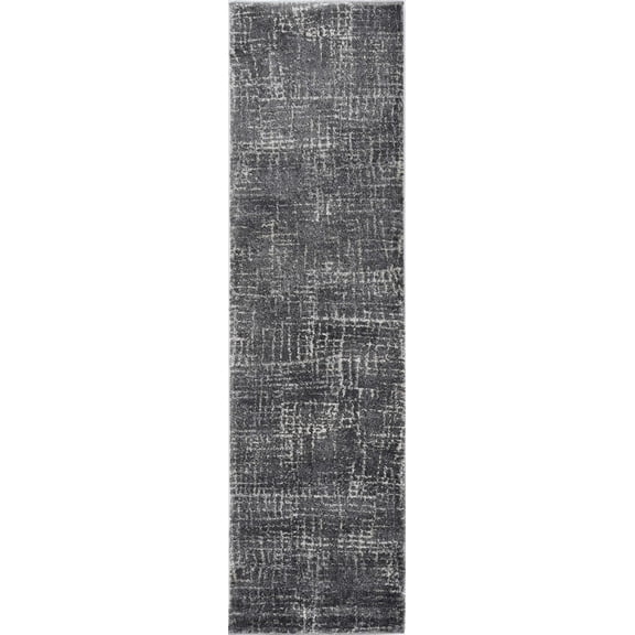 9'x13' Grey Machine Woven Scratch Indoor Area Rug