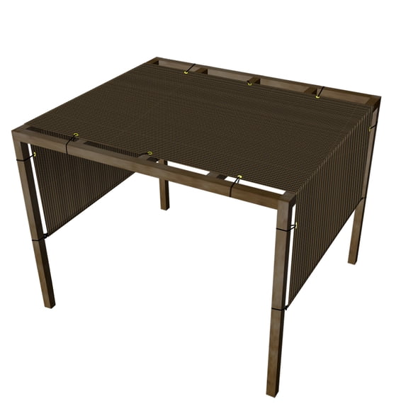 9'x16' Brown Outdoor Sun Shade Panel Universal Pergola Replacement Cover Canopy with Grommets Weight Rods Sun Block Cover