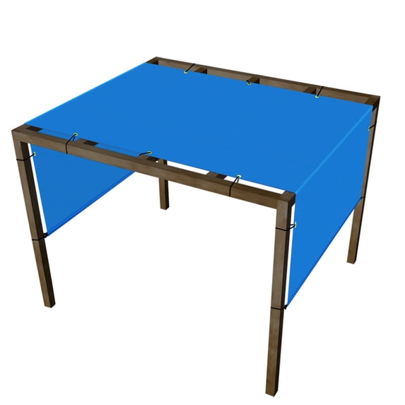 9'x4' Blue Outdoor Sun Shade Panel Universal Pergola Replacement Cover Canopy with Grommets Weight Rods Sun Block Cover