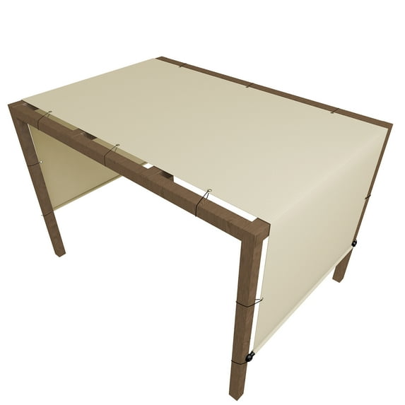 9'x5' Waterproof Sun Shade Sail Cover Tarp Shade Privacy Screen Panel Pergola Replacement Cover with Rods Grommets Beige