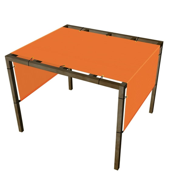 9'x8' Orange Outdoor Sun Shade Panel Universal Pergola Replacement Cover Canopy with Grommets Weight Rods Sun Block Cover