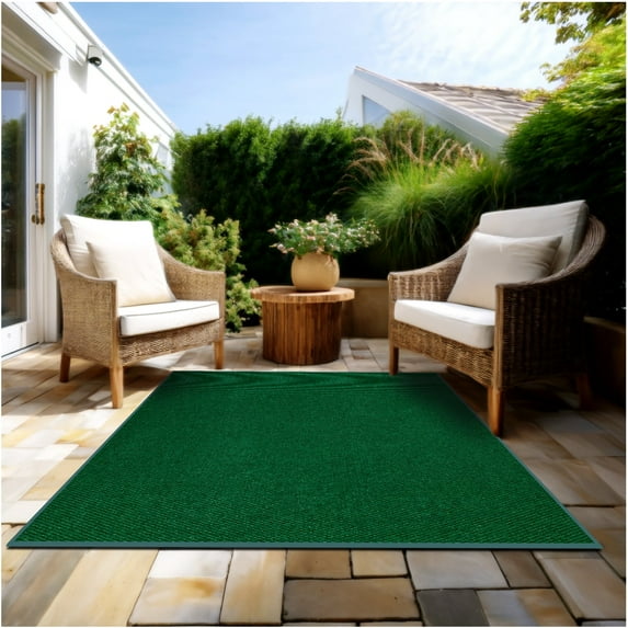Koeckritz Rugs 9'x9' Soft Indoor/Outdoor Heather Green Bound Area Rug Lightweight, Easy to Clean