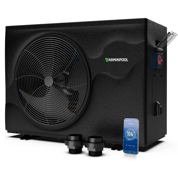 90,000 BTU Inverter Swimming Pool Heat Pump, 240V Electric Pool Heater for Above Ground and Inground Pool, WiFi Capable Timer, Heating and Cooling Pool Heater for 24000 Gallons