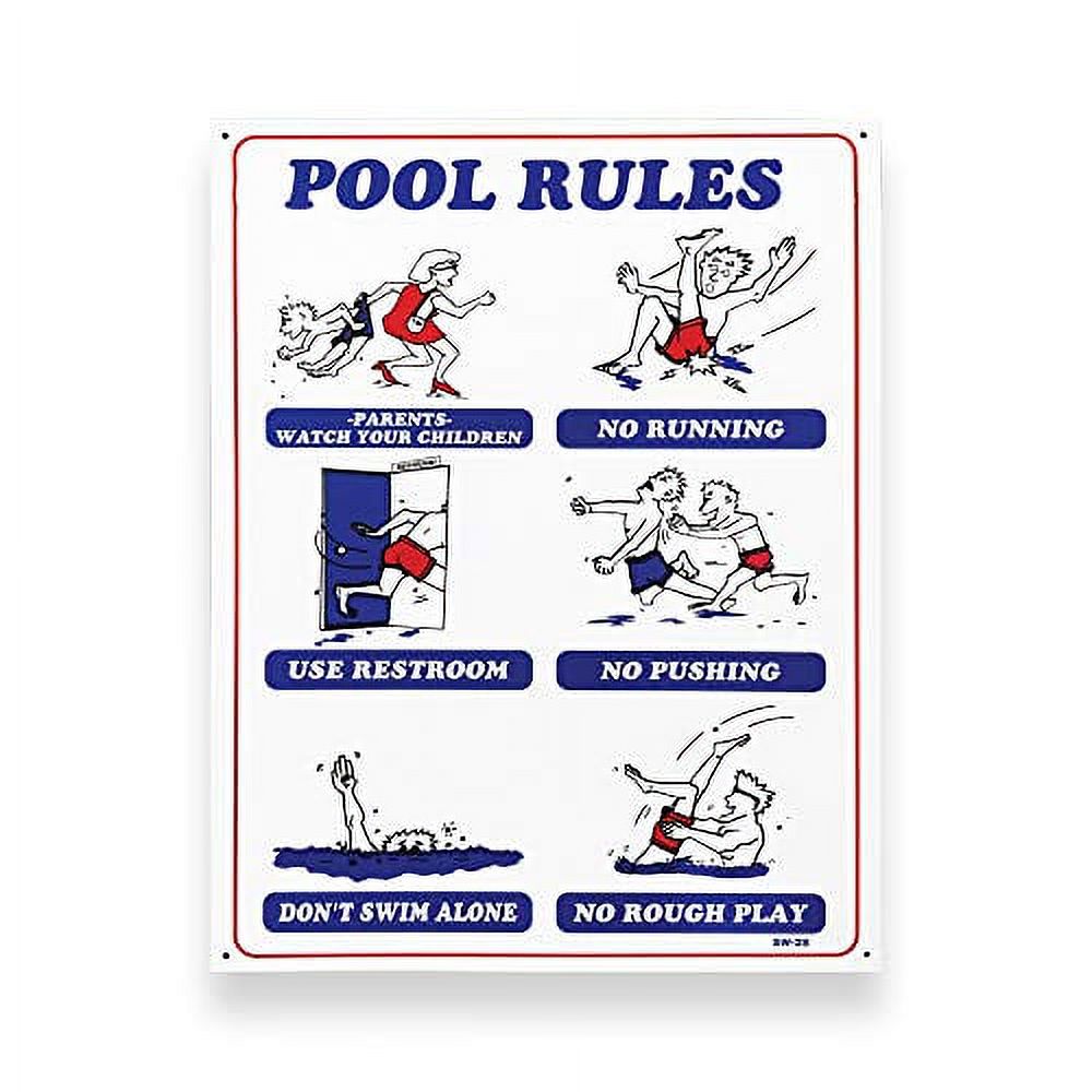 90100 Pool Rules For Swimming Pool, 18 By 24Inch