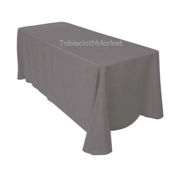 90"×132" Tablecloths 100% Polyester 25 COLORS Wholesale Wedding Catering SEAMED", Charcoal Grey