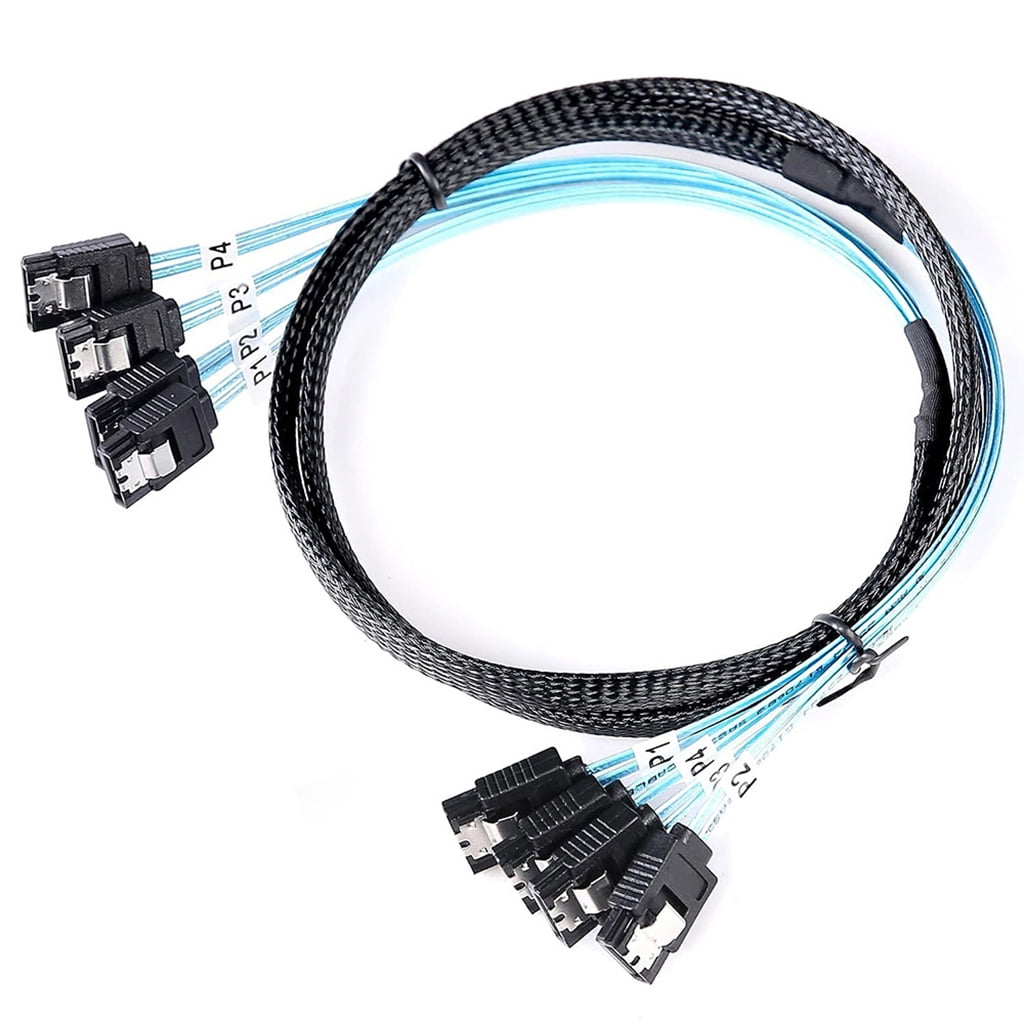 90/180 Degree 4/6/8 SATA to 4/6/8 sata 4.0 7p Female with Braided Mesh for Server Computer Host SSD SATA Hard Disk Adapter Cable
