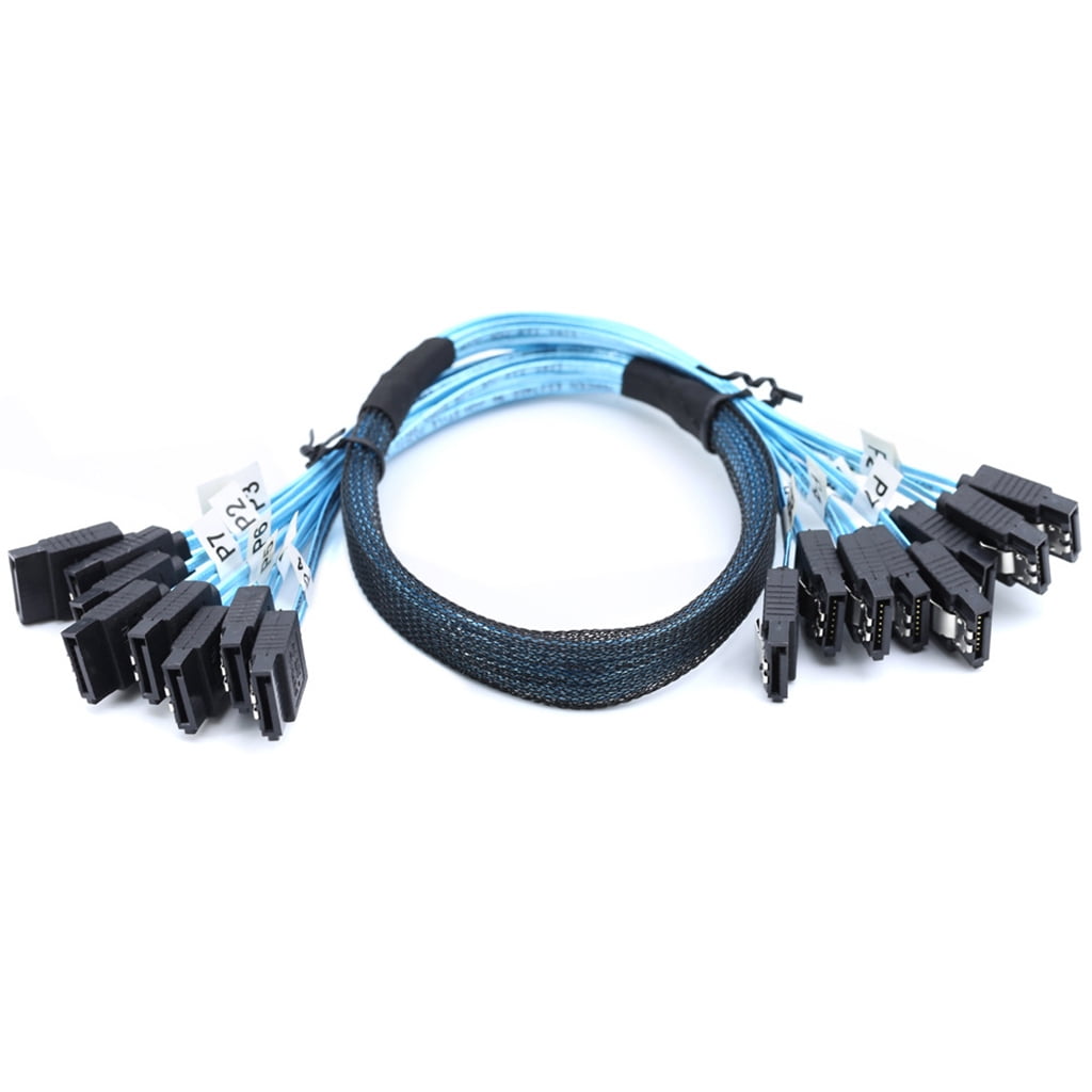 90/180 Degree 4/6/8 SATA to 4/6/8 sata 4.0 7p Female with Braided Mesh for Server Computer Host SSD SATA Hard Disk Adapter Cable