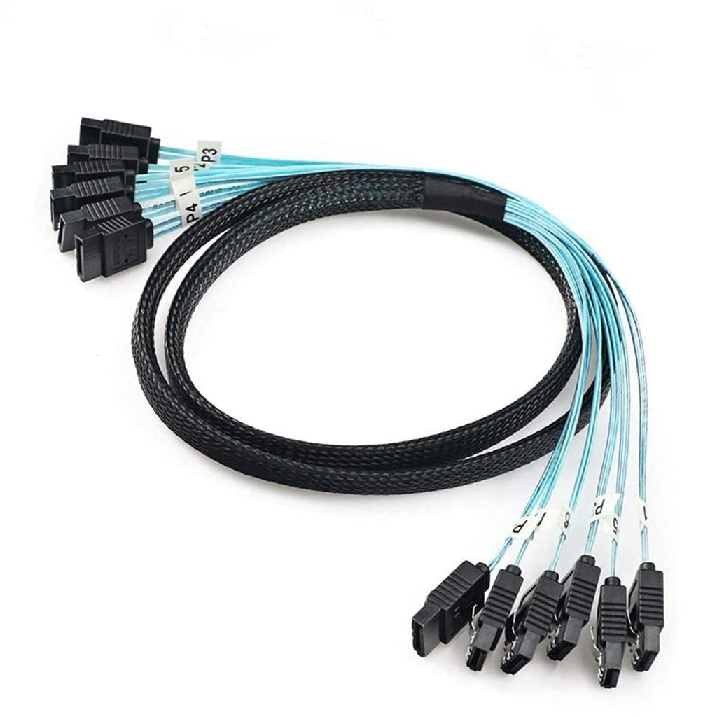 90/180 Degree 4/6/8 SATA to 4/6/8 sata 4.0 7p Female with Braided Mesh for Server Computer Host SSD SATA Hard Disk Adapter Cable