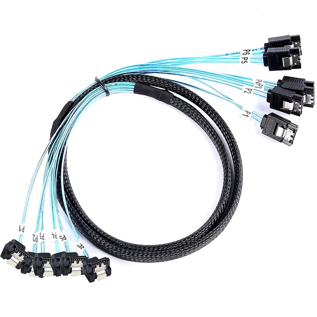 90/180 Degree 4/6/8 SATA to 4/6/8 sata 4.0 7p Female with Braided Mesh for Server Computer Host SSD SATA Hard Disk Adapter Cable
