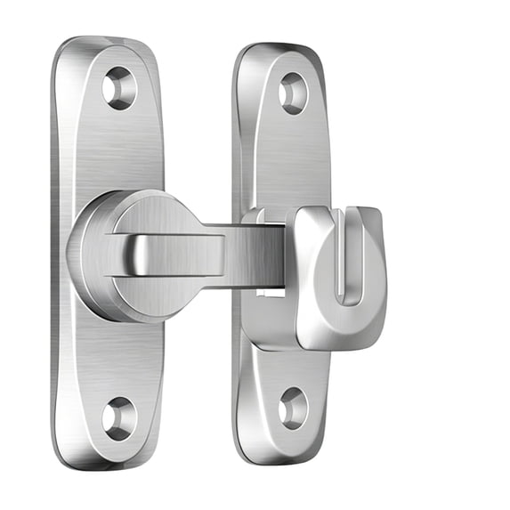 90/180 Degree Barn Door Lock, Heavy Duty Flip Gate Latch - Rustproof Sliding Door Lock Hardware for Cabinet Bathroom, Includes Screws, Black