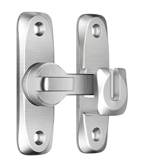 90/180 Degree Barn Door Lock, Heavy Duty Flip Gate Latch - Rustproof Sliding Door Lock Hardware for Cabinet Bathroom, Includes Screws, Black