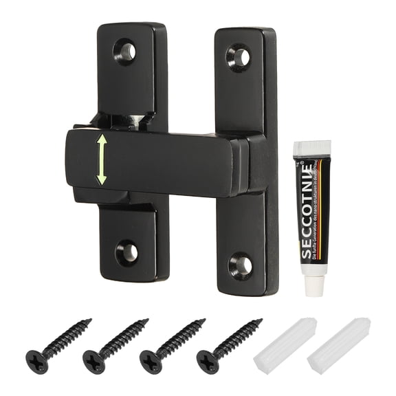 90/180 Degree Positioning Gate Latch, Zinc Alloy Flip with Handle, Heavy Duty Lock Bolt for Barn Cabinet Wood Fence Garage, Garden, Fence, Matte Black