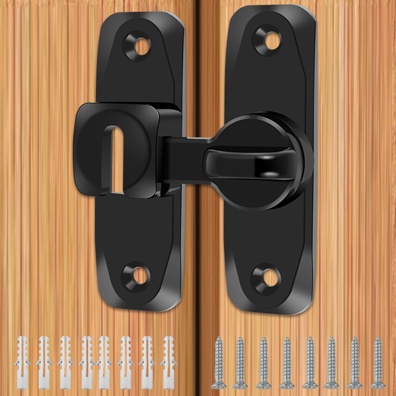 90°/180° Flip Barn Door Lock Zinc Alloy Flip Gate Latch RustProof Security Door Latch Sliding
