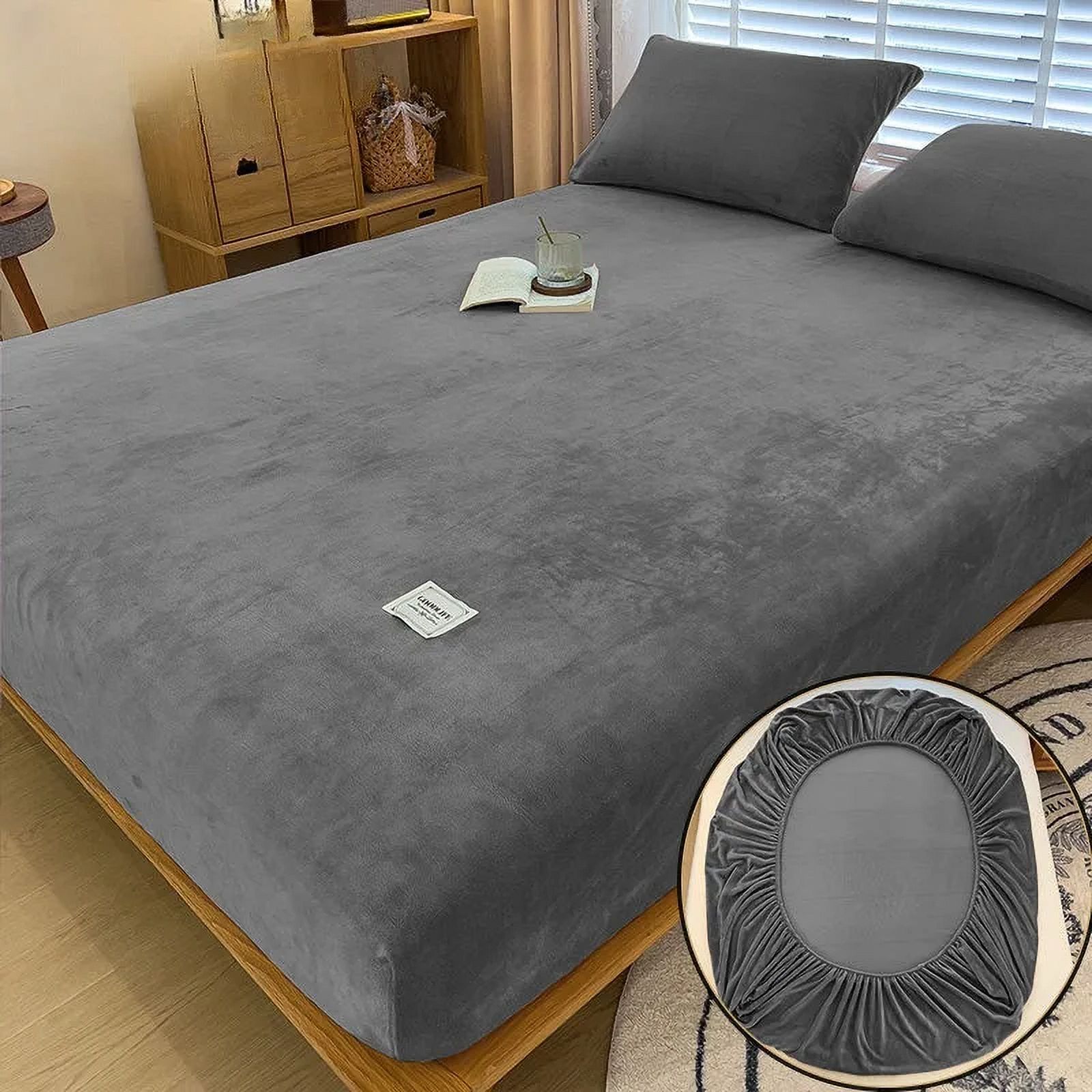 90220cm Soft Warm Plush Fitted Sheet Elastic Mattress Cover Fluffy