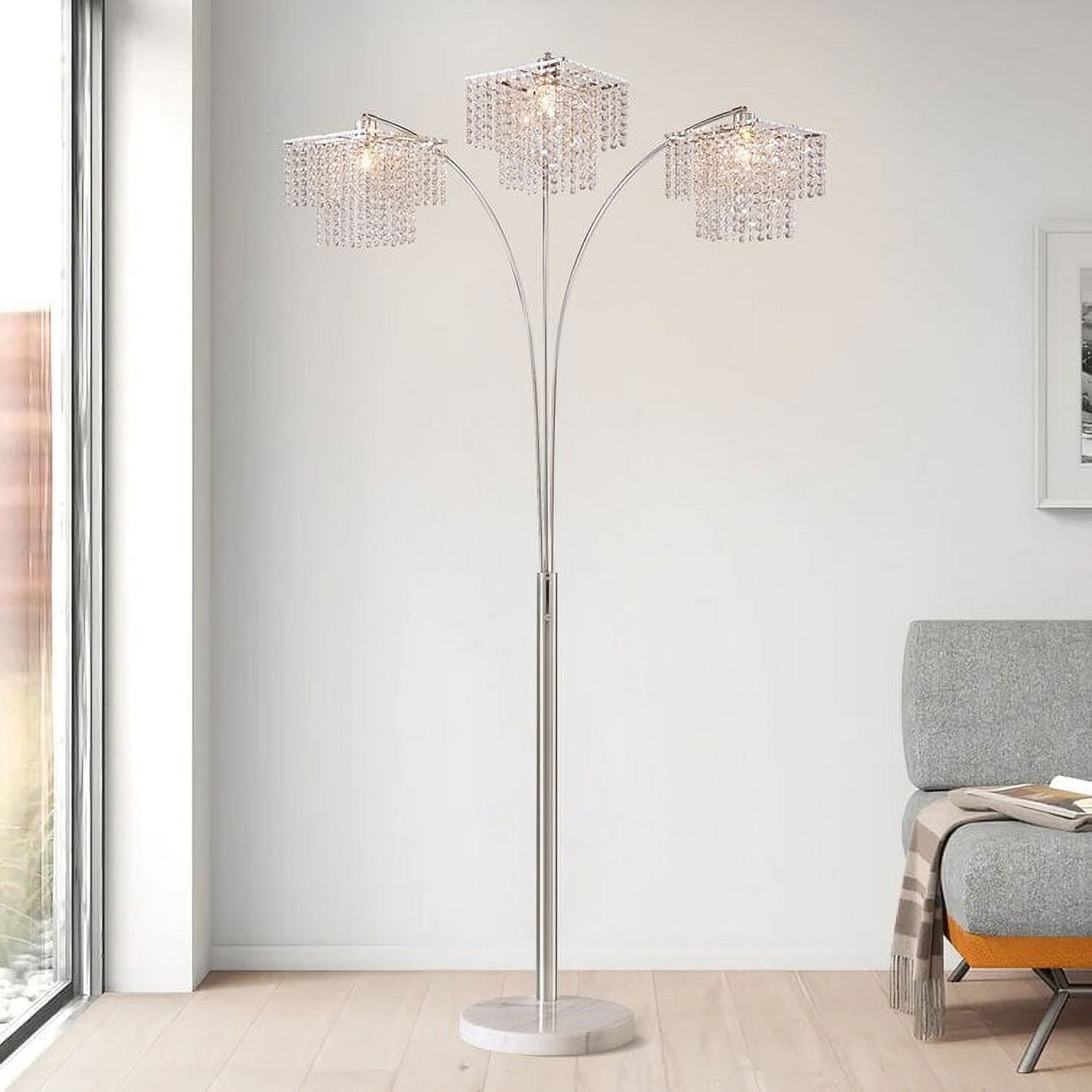 Crystal arc floor sale lamp